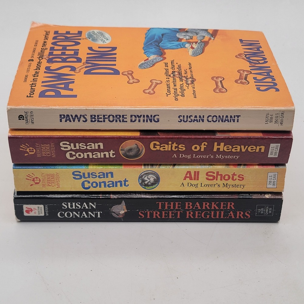 Susan Conant Dog Lover's Mystery Lot of 4 Paperback Paws Before Dying Good